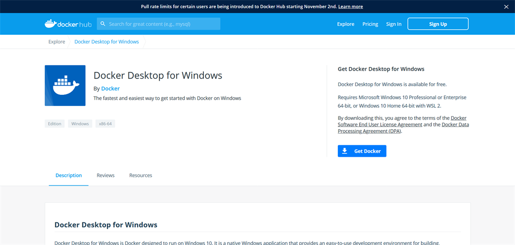 Install And Configured Docker Desktop In Windows 10